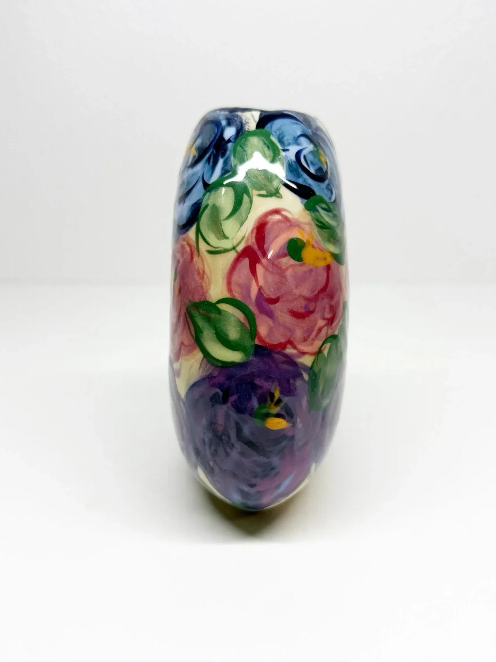Vintage Lesal Hand Painted Floral Heart Vase